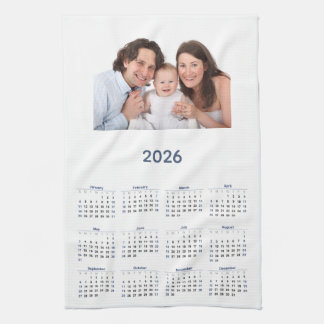 2026 Calendar with Custom Photo  Geschirrtuch