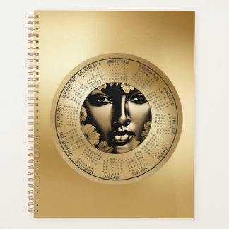 2026 Calendar Woman's Gold Face Planner Planer