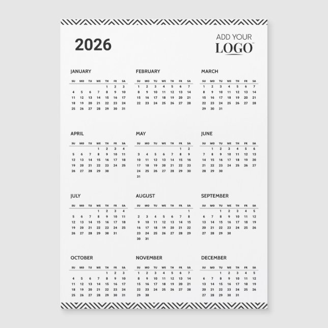 2026 Calendar Year Business Logo Fridge Magnet  (Vorderseite)