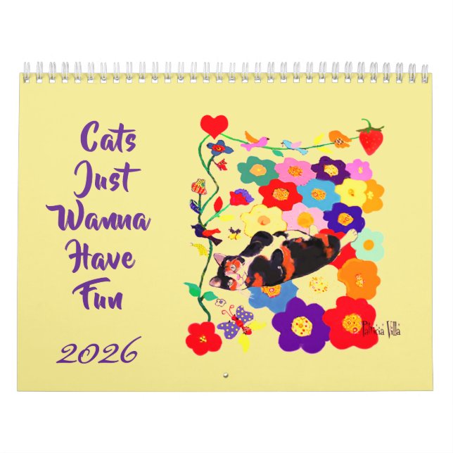 2026 Cats Just Wanna Have Fun Cat Art  Kalender (Titelbild)
