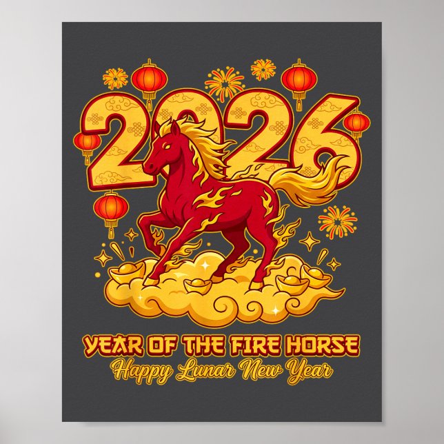 2026 Chinese New Year Of The Horse Lunar Zodiac  Poster (Vorne)