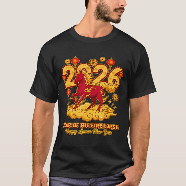 2026 Chinese New Year Of The Horse Lunar Zodiac  T-Shirt (Vorderseite)