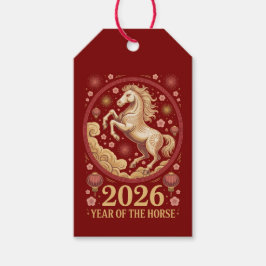 2026 Chinese Year of the Horse Gift Tag Geschenkanhänger