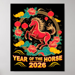 2026 Chinesisches Neujahr 2026 Jahr des Pferdes Poster