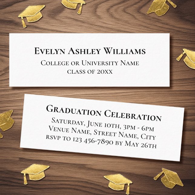 2026 Classic Graduation Invitation Insert Cards Mini Visitenkarte (Von Creator hochgeladen)