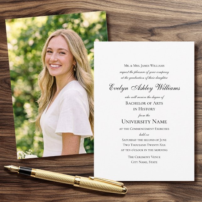 2026 Commencement Invitation Formal Photo Card Einladung (Von Creator hochgeladen)