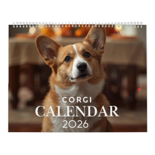 2026 Corgi-Kalender   12-Monatiger Wandkalender