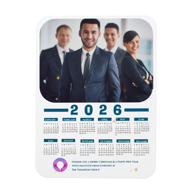 2026 Corporate Foto Kalender Business Holiday Magnet (Vertikal)
