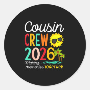 2026 Cousin-Crew Sommerurlaub Strand Familie Runder Aufkleber