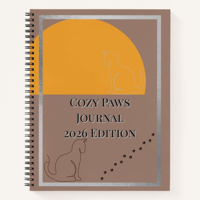 2026 Cozy Paws New Year Spiral Notebook Notizbuch (Vorderseite)