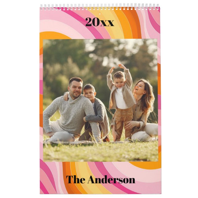 2026 Custom Family Photo Vintage 70s Kalender (Titelbild)