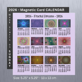2026 Custom Foto Fraktale Kalender Sonntag Start Magnetkarte