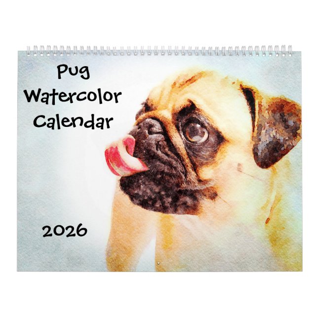 2026 Cute Pug Dog Mama Mom Owner Pug Lovers Gift Kalender (Titelbild)