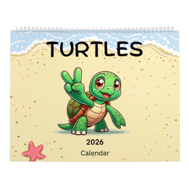 2026 Cute Turtles Celebrating Holidays  Kalender (Titelbild)