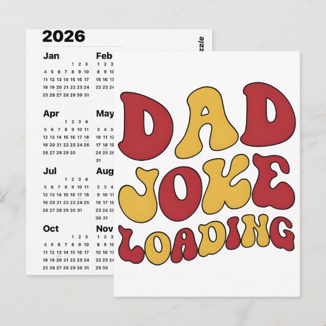 2026 Dad Jokes Advent Calendar Christmas Countdown Postkarte (Vorne/Hinten)