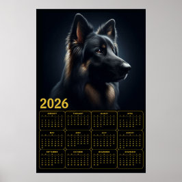 2026 Deutscher Schäferhund-Kalender – Fettes Portr Poster