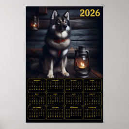 2026 Deutscher Schäferhund-Kalender Rustikale Hütt Poster
