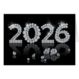 2026 Diamanten Luxus Frohes Neujahrs-Grußkarte
