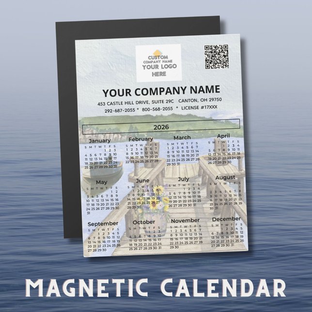 2026 Dock Water Magnet Kalender Business Logo QR (Von Creator hochgeladen)