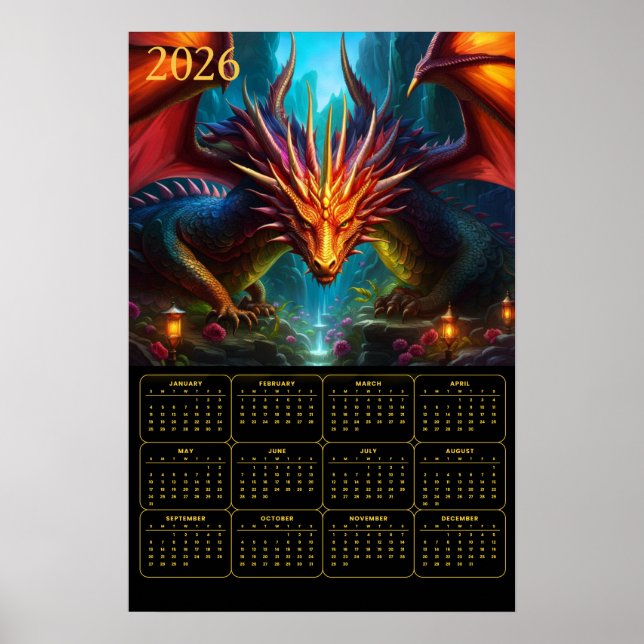 2026 Dragon Calendar Poster (Vorne)