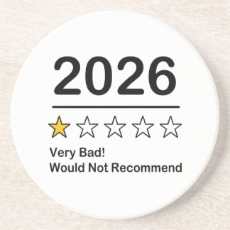 2026 eine Sternebewertung sehr schlechtes Jahr Getränkeuntersetzer