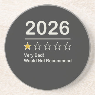 2026 eine Sternebewertung sehr schlechtes Jahr Getränkeuntersetzer