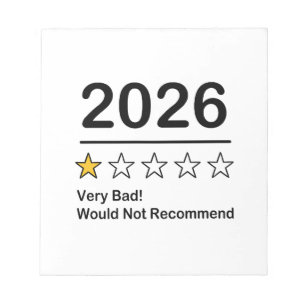 2026 eine Sternebewertung sehr schlechtes Jahr Notizblock