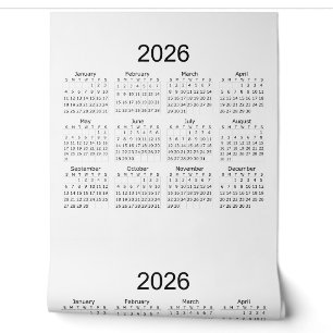 2026 Einfacher Minimalistischer Kalender Tapete