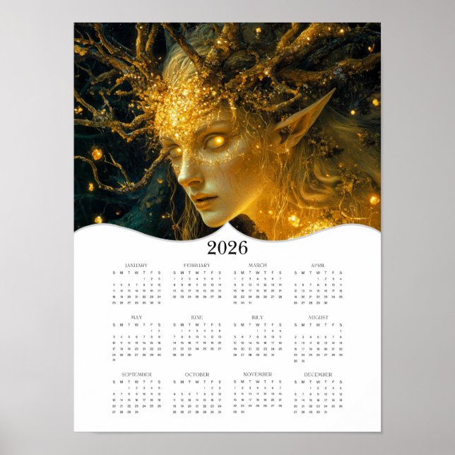 2026 Elf Volljähriger Mauerkalender Poster (Vorne)