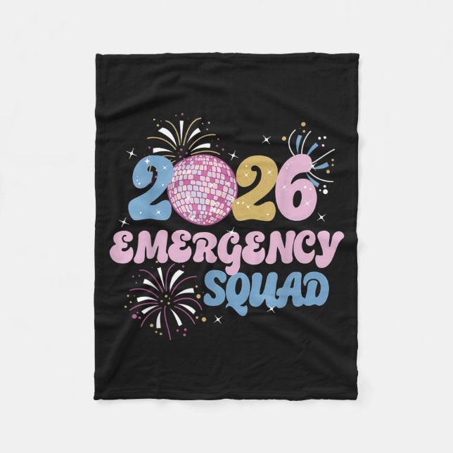 2026 Emergency Squad Er Nurse Happy New Year Disco Fleecedecke (Vorderseite)