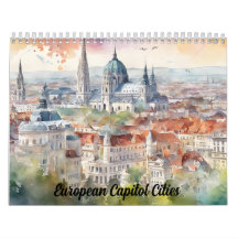 2026 Europäische Hauptstädte Aquarell-Reisekunst