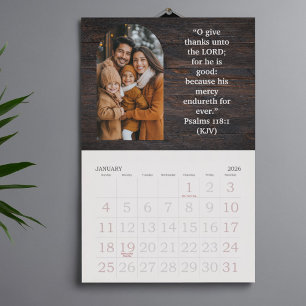 2026 Familien-Segen-Fotos Schrift Groß Kalender