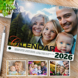 2026 Familienbilder lustige benutzerdefinierte Fil Kalender