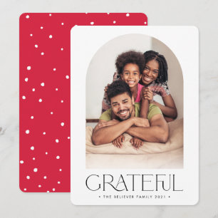 2026 FAMILIENFOTO minimalistischer Bogen DANKBAR r Ankündigung