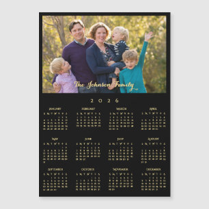 2026 Familienname Foto-Kalender Personalisierte Ka Magnetkarte