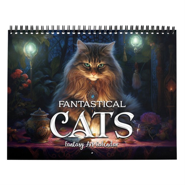 2026 Fantastische Katzen 2 Fantasy Art Kalender (Titelbild)