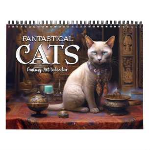 2026 Fantastische Katzen 3 Fantasy Art Kalender