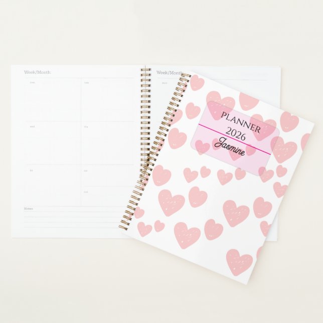 2026 Feminine Planner | Soft Pink Hearts & Elegant Planer (Anzeige)
