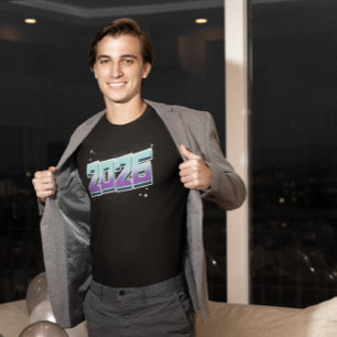 2026 Fette Farben Stern Design Grafik Neujahr Tri-Blend Shirt