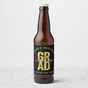 2026 Fette GRAD Goldfolie Stylische Abschlussfeier Bierflaschenetikett