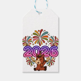 2026 Feuerwerk & Party-Pferd – Lebendiges Neues Ja Geschenkanhänger
