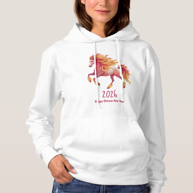 2026 Fiery Horse – Happy Chinese New Year Hoodie (Vorderseite)