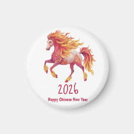 2026 Fiery Horse – Happy Chinese New Year Magnet