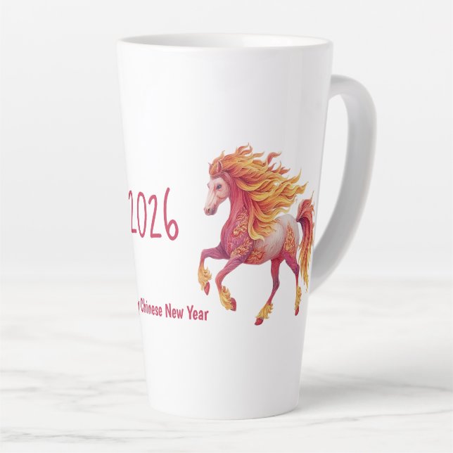 2026 Fiery Horse – Happy Chinese New Year Milchtasse (Rechte Ecke)