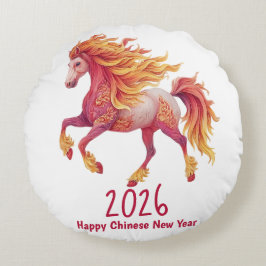 2026 Fiery Horse – Happy Chinese New Year Rundes Kissen