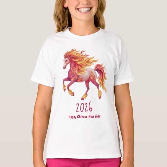2026 Fiery Horse – Happy Chinese New Year T-Shirt (Vorderseite)