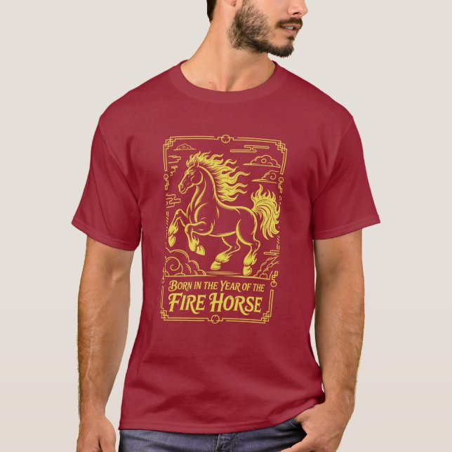 2026 Fire Horse Zodiac Birthday Chinese New Year T-Shirt (Vorderseite)