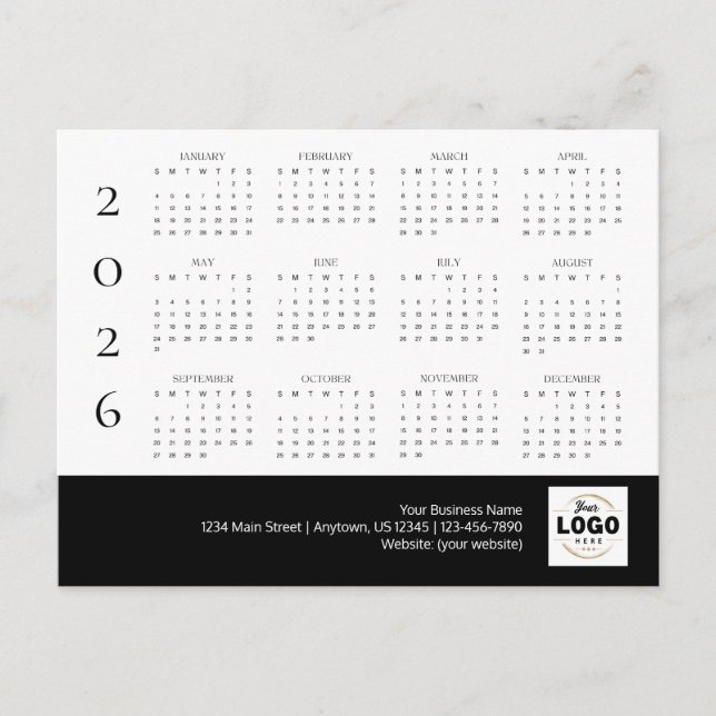 2026 Firmenlogokalender Postkarte (Vorderseite)