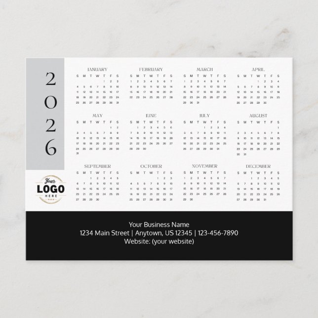 2026 Firmenlogokalender Postkarte (Vorderseite)