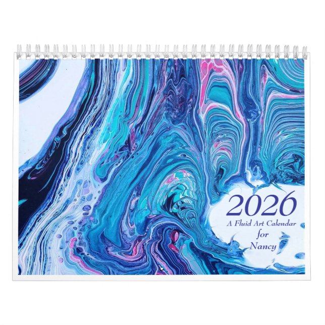2026 Fluid Abstract Art Kalender (Titelbild)